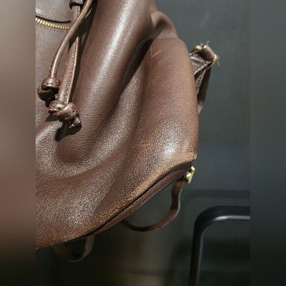 Vintage Coach Legacy Collection Leather Backpack 9858 Brown Gold 10x8x5